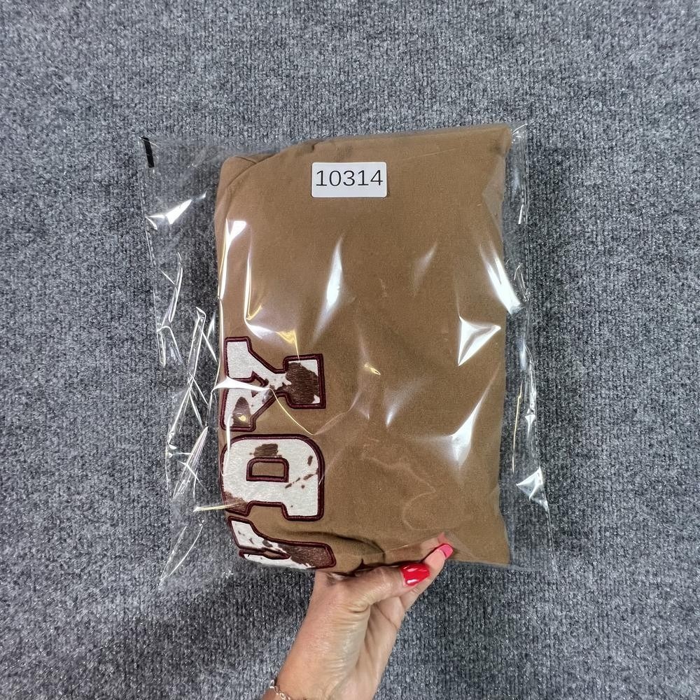 Special Thanks "Howdy" Sweatshirt Women's L Brown Cotton Fleece-Lined Hiking - Picture 10 of 10